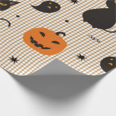 Papier Cadeau Halloween sans couture motif avec chat noir et gho (Coin)