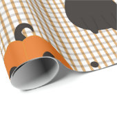 Papier Cadeau Halloween sans couture motif avec chat noir et gho (Coin rond)