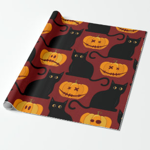 Papier Cadeau Halloween sans couture motif avec citrouilles et n