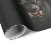 Papier Cadeau Halloween Scary Werewolf (Coin rond)