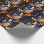 Papier Cadeau Halloween Shetland Sheepdog Avec la peur Citrouill (Coin)