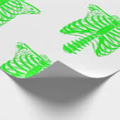 Papier Cadeau halloween Skeleton Rib Acide caissé vert (Coin)