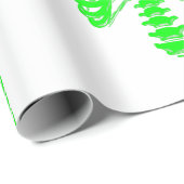 Papier Cadeau halloween Skeleton Rib Acide caissé vert (Coin rond)