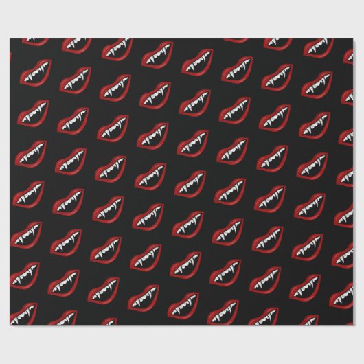 Papier Cadeau Halloween Slay avec moi Vampire Fangs Éffrayant (Plat)