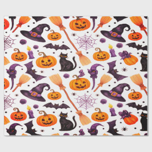 Papier Cadeau Halloween sorcière Casquette Citrouille chauves-so