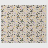 Papier Cadeau Halloween sorcière et papier d'enveloppement de bo (Plat)