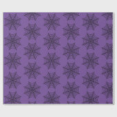 Papier Cadeau Halloween Spider Web Black Purple Goth Éffrayant (Plat)