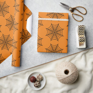 Papier Cadeau Halloween Spider Web Black Purple Goth Éffrayant