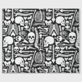 Papier Cadeau halloween squelette anatomique os motif (Plat)