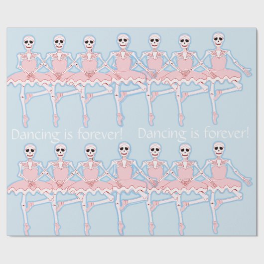 Papier Cadeau halloween squelette ballerines dans un emballage c (Plat)