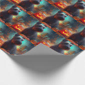 Papier Cadeau Halloween Terrier écossais avec la peur Citrouille (Coin)