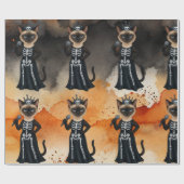 Papier Cadeau Halloween themed for Siamese Cat lovers (Plat)