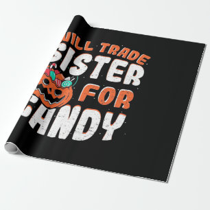 Papier Cadeau Halloween Va Échanger Soeur Pour Bonbons
