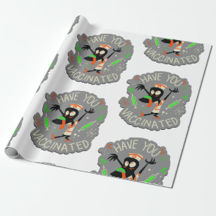 Papier Cadeau halloween vaccin infirmière monster déplaisant cov