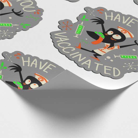 Papier Cadeau halloween vaccin infirmière monster déplaisant cov (Coin)