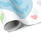 Papier Cadeau halloween valentine pastel goth Coeurs déplaisants (Coin rond)