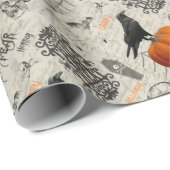 Papier Cadeau Halloween vintage (Coin rond)