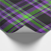 Papier Cadeau Halloween violet et vert plaid (Coin)