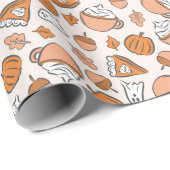 Papier Cadeau Halloween Whims Fantômes Automne Citrouille Pie Ac (Coin rond)