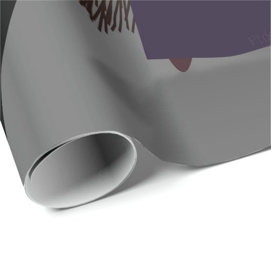 Papier Cadeau Halloween Witch Citrouille Chat noir Votre texte (Coin rond)