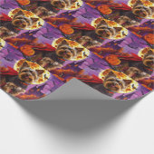 Papier Cadeau Halloween Yorkshire Terrier Vampire Citrouilles pe (Coin)