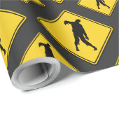 Papier Cadeau Halloween Zombie (Coin rond)