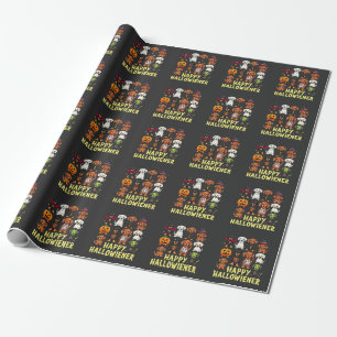 Papier Cadeau Hallowiener Éffrayant Halloween Chien Weiner