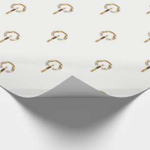 Papier Cadeau Halo autour de bougie flamme Motif or élégant