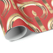 Papier Cadeau Halo autour de la flamme de bougie Motif rouge et (Coin rond)