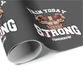 Papier Cadeau Haltérophilie Motivation Muscle Gym Workout (Coin rond)