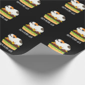 Papier Cadeau Ham-Purr-Ger Funny Chat Hamburger Pun Dark BG (Coin)