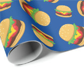 Papier Cadeau Hamburger Anniversaire Burger Papier d'enveloppeme (Coin rond)