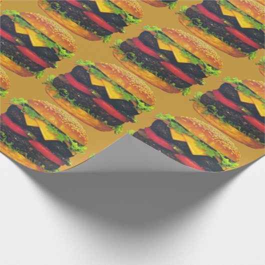 Papier Cadeau Hamburger de luxe double avec papier à fromage (Coin)