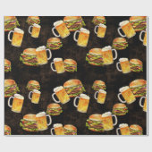 Papier Cadeau Hamburger et bière (Plat)