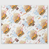 Papier Cadeau Hamburger Fries Restauration rapide BBQ Diner (Plat)