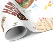 Papier Cadeau Hamburger Fries Restauration rapide BBQ Diner (Coin rond)