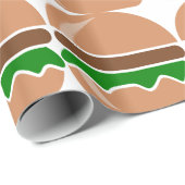 Papier Cadeau hamburger restauration rapide un sandwich (Coin rond)