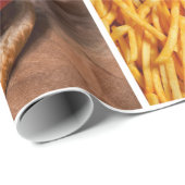 Papier Cadeau Hamburgers et collage d'aliments de préparation (Coin rond)