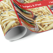 Papier Cadeau Hamburgers et fritures (Coin rond)