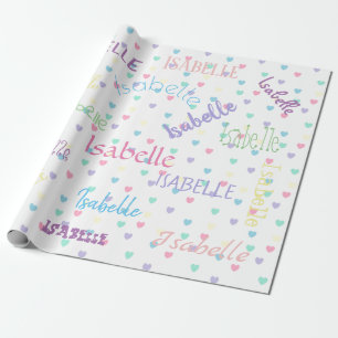 Papier Cadeau HAMbWG Pastel Hearts Personnalisable