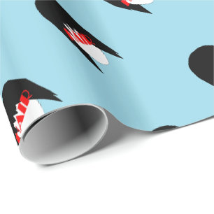 Papier Cadeau HAMbyWG - Graphique de cheveux en bleu clair