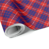 Papier Cadeau Hamilton tartan rouge bleu violet plaid (Coin rond)