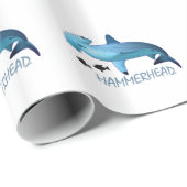 PAPIER CADEAU HAMMERHEAD SHARK HAMMERHEAD (Coin rond)