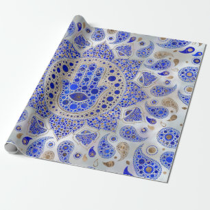 Papier Cadeau Hamsa Main - Main de Fatima sur Mère de Perle