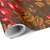 Papier Cadeau hanches roses, brune et rouge (Coin rond)