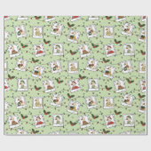 Papier Cadeau Hand Drawn Christmas Geese Wrapping Paper Roll (Plat)