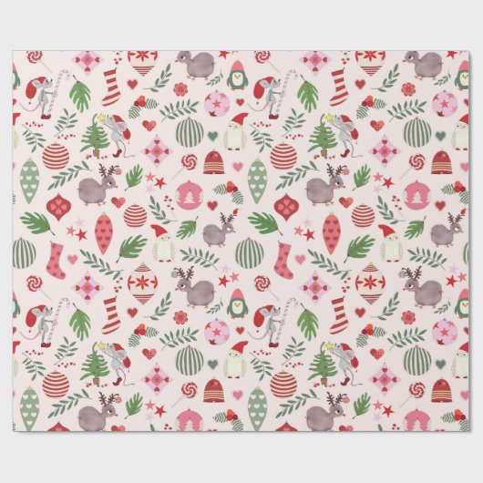 Papier Cadeau Hand-drawn Christmas Icons Wrapping Paper (Plat)