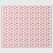 Papier Cadeau Hand-Drawn Coquette Red Bows Ribbon Valentine (Plat)