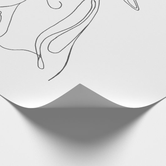 Papier Cadeau Hand Drawn Greyhound Line Art - Minimalist Design (Coin)