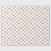Papier Cadeau Hand Drawn Heart Doodle Pattern Wrapping Paper (Plat)
